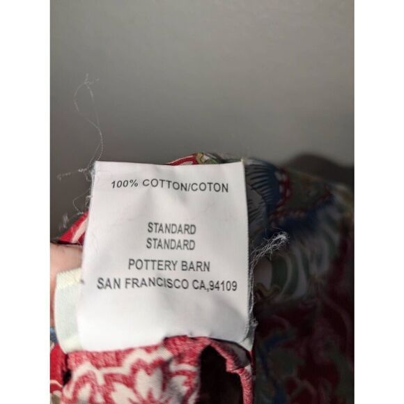 Rare Pottery Barn PALAMPORE Set of 2 Standard Pillow Shams Floral Red Green Blue - Picture 7 of 11